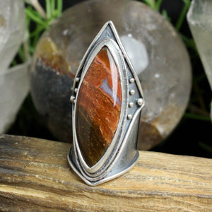 Warrior Shield Ring //  Red Agate - Size 6