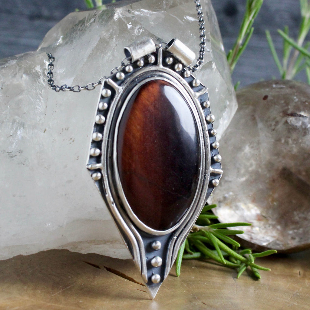 Voyager Necklace // Red Tigers Eye - Acid Queen Jewelry