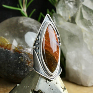 Warrior Shield Ring //  Red Agate - Size 6