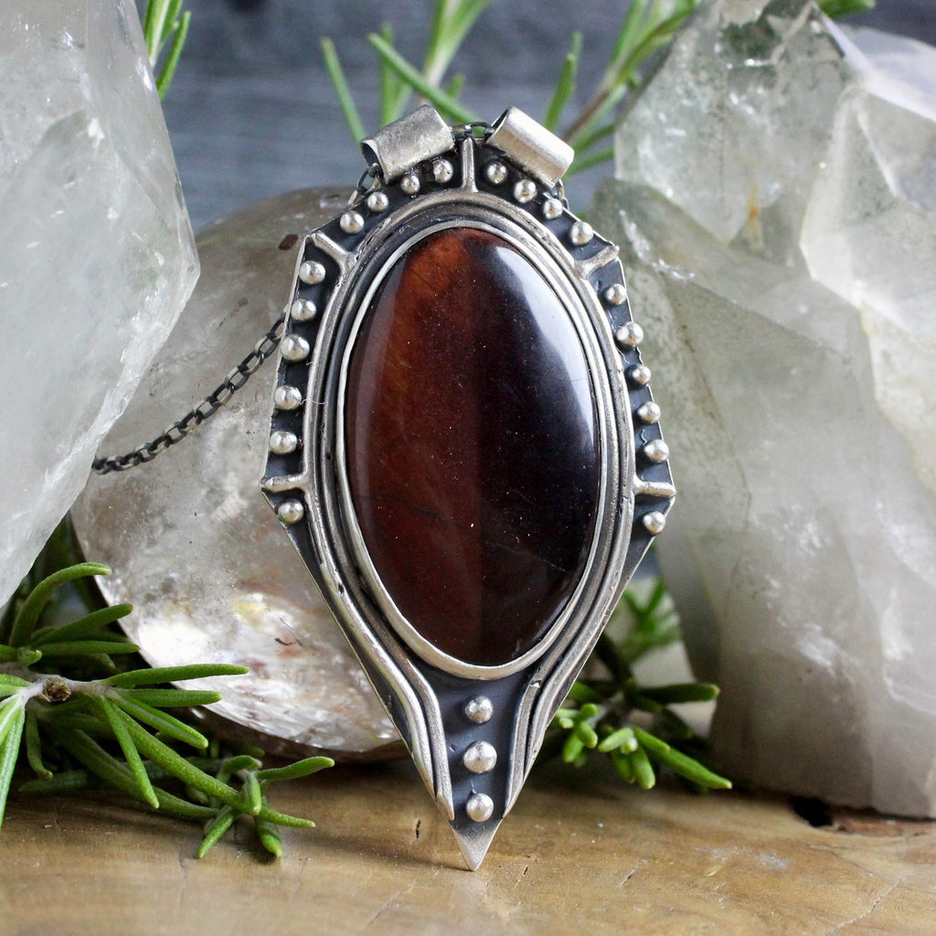 Voyager Necklace // Red Tigers Eye - Acid Queen Jewelry