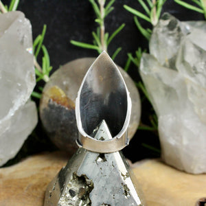 Warrior Moon Shield Ring //  Pyrite - Size 9.5