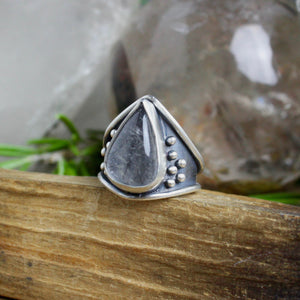 Warrior Ring // Tourmalated Quartz - Size 5.5 - Acid Queen Jewelry