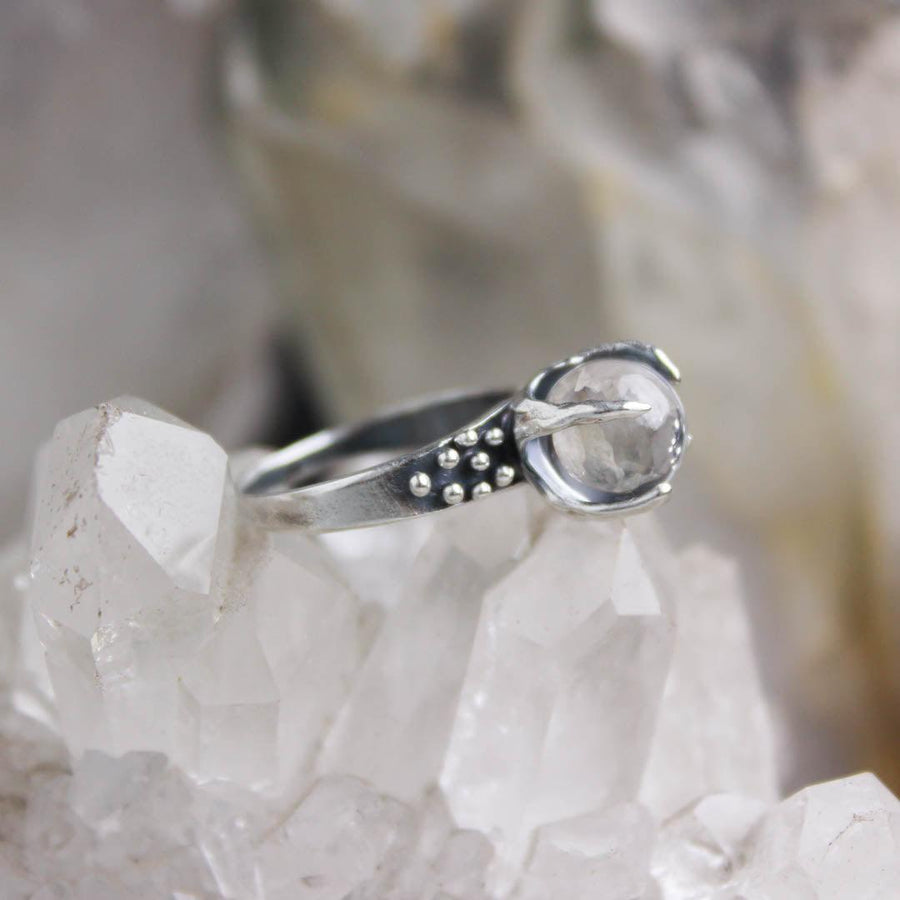 Sorceress Crystal Ball Ring- Quartz - 8mm - Signature Finish