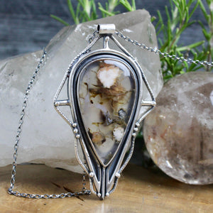 Serpentine Voyager Necklace // Plume Agate - Acid Queen Jewelry