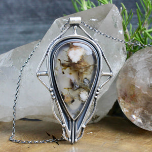 Serpentine Voyager Necklace // Plume Agate - Acid Queen Jewelry