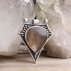 Voyager Necklace // Smoky Rutilated Quartz
