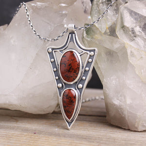 Voyager Shield Necklace // Double Mahogany Obsidian
