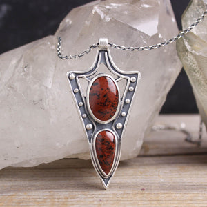 Voyager Shield Necklace // Double Mahogany Obsidian