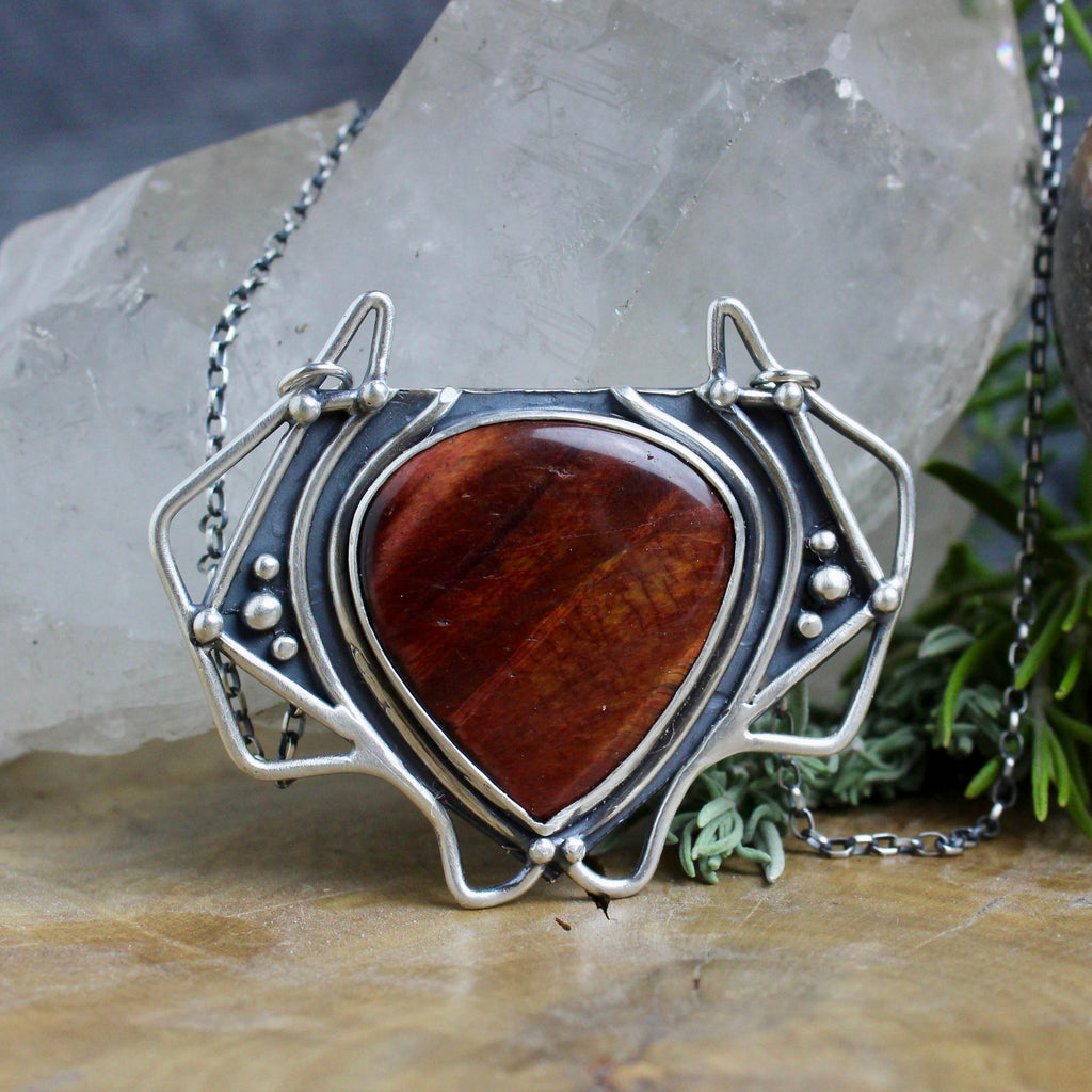 Serpentine Voyager Necklace // Red Tigers Eye - Acid Queen Jewelry