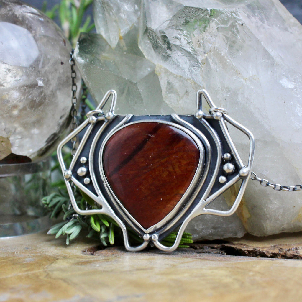 Serpentine Voyager Necklace // Red Tigers Eye - Acid Queen Jewelry