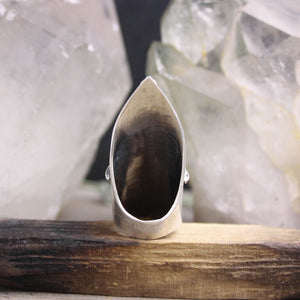Feather Shield Ring // Double Pyrite Size 6.5