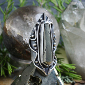 Amplifier Ring // Pyrite - Size 9 - Acid Queen Jewelry