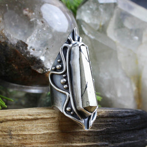 Amplifier Ring // Pyrite - Size 9 - Acid Queen Jewelry