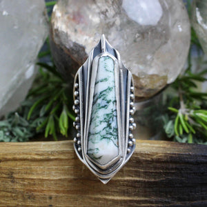 Amplifier Ring // Tree Agate - Size 7.5 - Acid Queen Jewelry