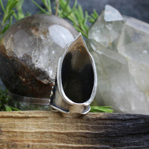 Amplifier Ring // Tree Agate - Size 7.5 - Acid Queen Jewelry