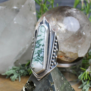 Amplifier Ring // Tree Agate - Size 7.5 - Acid Queen Jewelry