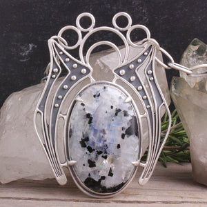 Prophetess Necklace // Rainbow Moonstone