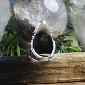 Warrior Mini Shield Ring // Double Aquamarine  - Size 6.5 - Acid Queen Jewelry