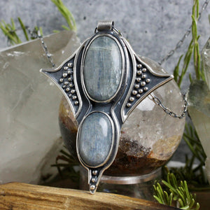 Voyager Necklace // Double Blue Kyanite - Acid Queen Jewelry