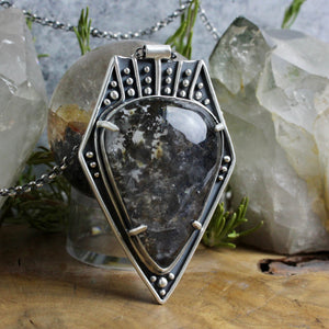 Voyager Shield Necklace // Hematoid Quartz - Acid Queen Jewelry