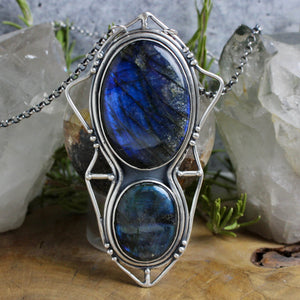 Serpentine Voyager Necklace // Double Labradorite - Acid Queen Jewelry