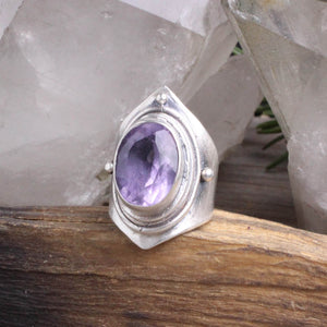 Warrior Ring //  Faceted Amethyst - Size 7
