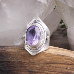 Warrior Ring //  Faceted Amethyst - Size 7
