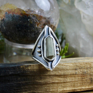 Warrior Ring // Double Terminated Pyrite - Size 7 - Acid Queen Jewelry