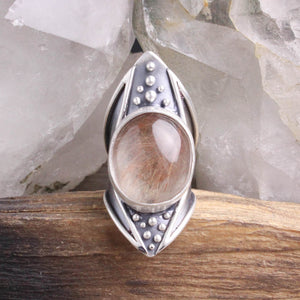 Warrior Shield Ring // Rutilated Quartz SIZE 6.5