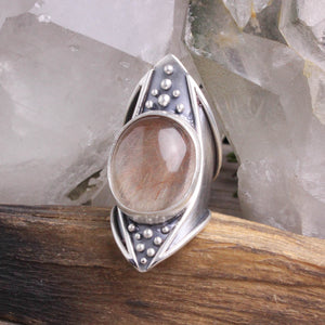 Warrior Shield Ring // Rutilated Quartz SIZE 6.5