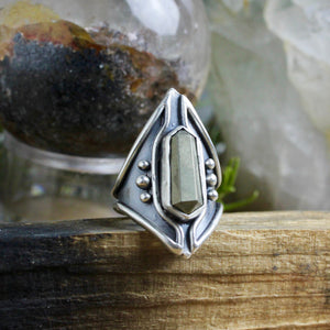 Warrior Ring // Double Terminated Pyrite - Size 7 - Acid Queen Jewelry