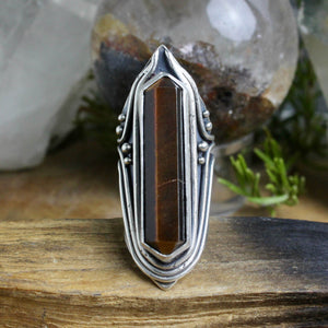 Amplifier Ring // Tigers Eye - Size 7.5 - Acid Queen Jewelry