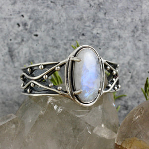 Warrior Laced Cuff // Rainbow Moonstone - Medium - Acid Queen Jewelry