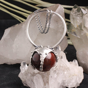 Sorceress Crystal Ball Necklace // Red Jasper