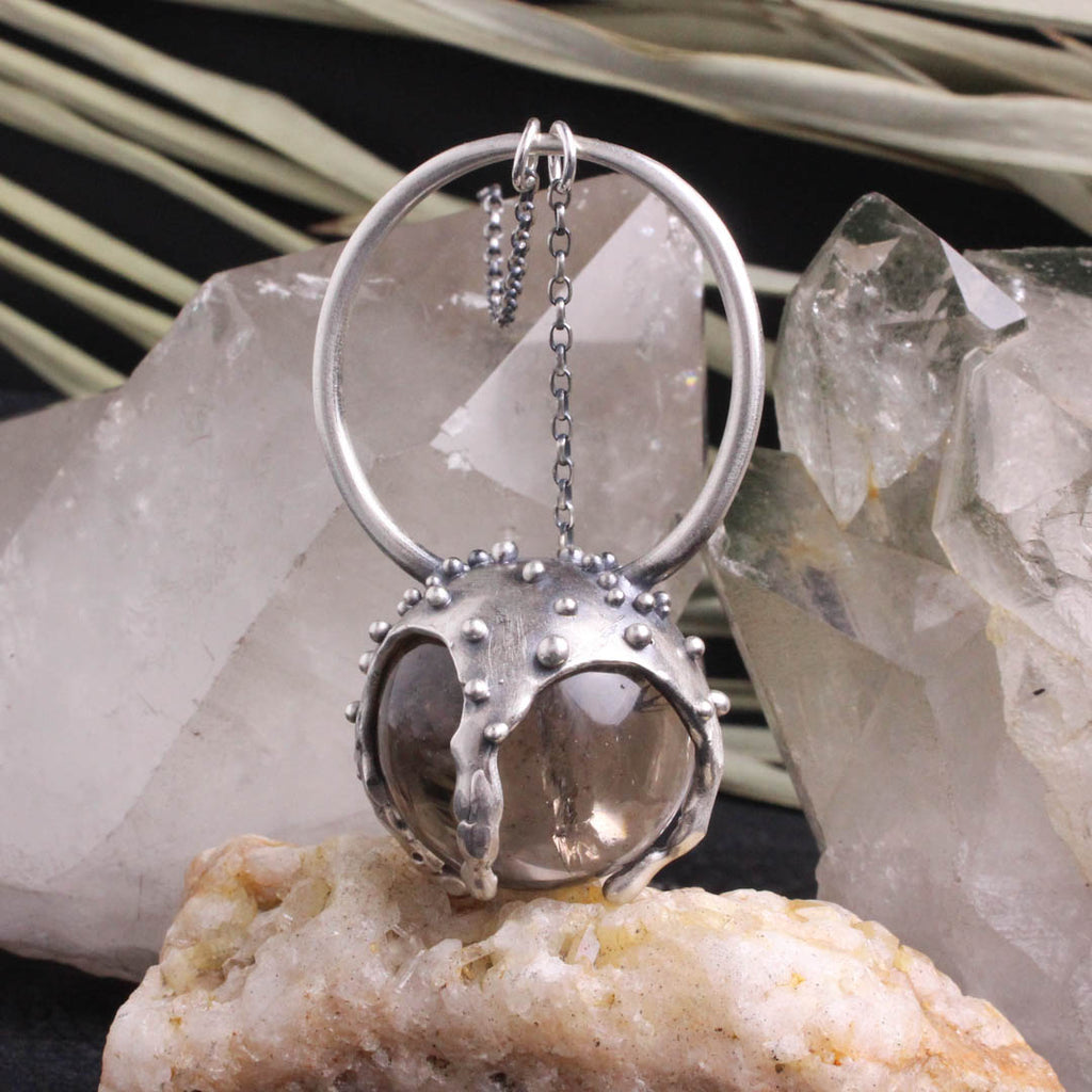 capricorn  smoky quartz crystal gemstone glasses chain – Solar