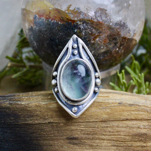 Warrior Ring // Rainbow Fluorite - SIZE 6 - Acid Queen Jewelry
