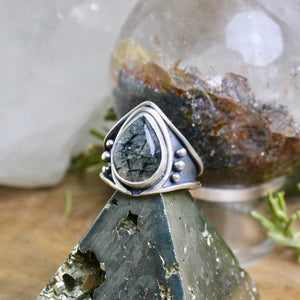 Warrior Ring // Tourmalated Quartz - Size 7 - Acid Queen Jewelry