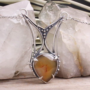 Voyager Shield Necklace // Orange Agate (Capricorn Collection)