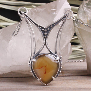 Voyager Shield Necklace // Orange Agate (Capricorn Collection)