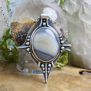 Voyager Necklace // Blue Lace Agate - Acid Queen Jewelry