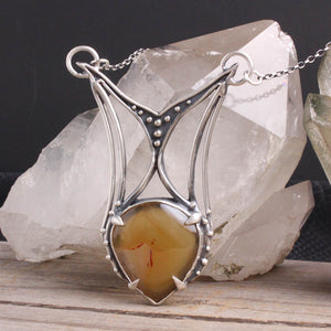 Voyager Shield Necklace // Orange Agate (Capricorn Collection)