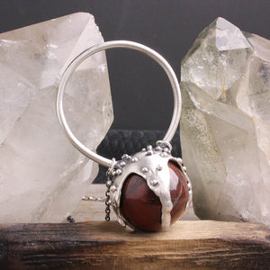 Sorceress Crystal Ball Necklace // Red Jasper