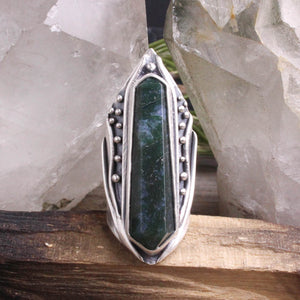 Amplifier Ring // Moss Agate - Size 7