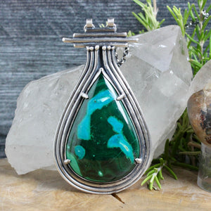 Voyager Shield Necklace // Malachite - Acid Queen Jewelry