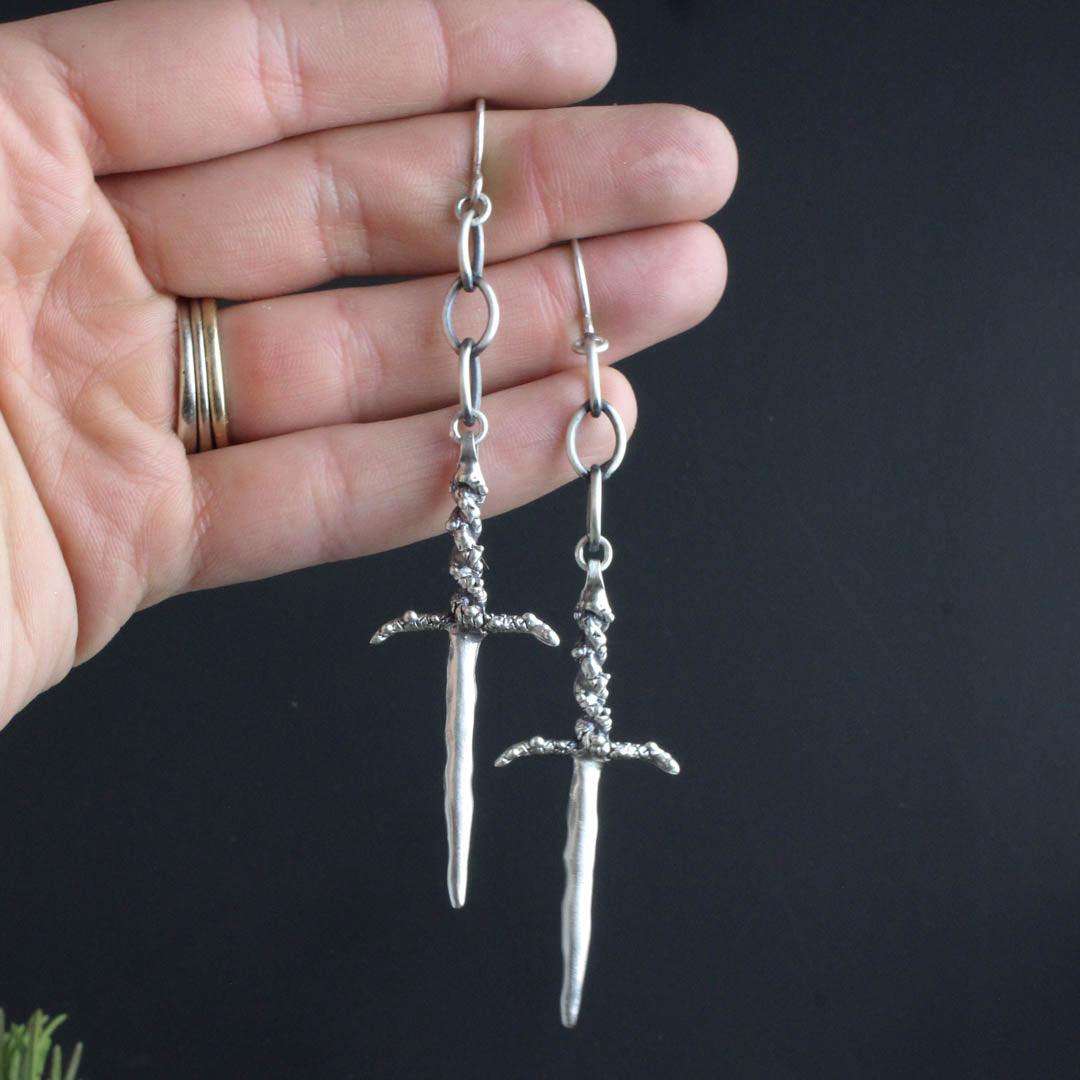 Ritual Dagger Dangle Earrings - Acid Queen Jewelry