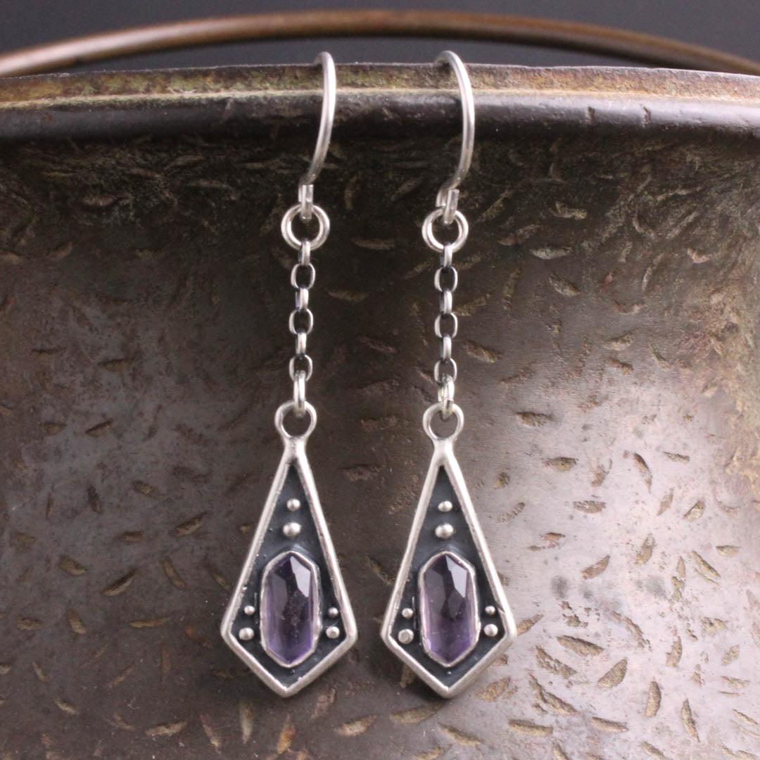 Maiden Dangle Earrings // Amethyst - Acid Queen Jewelry