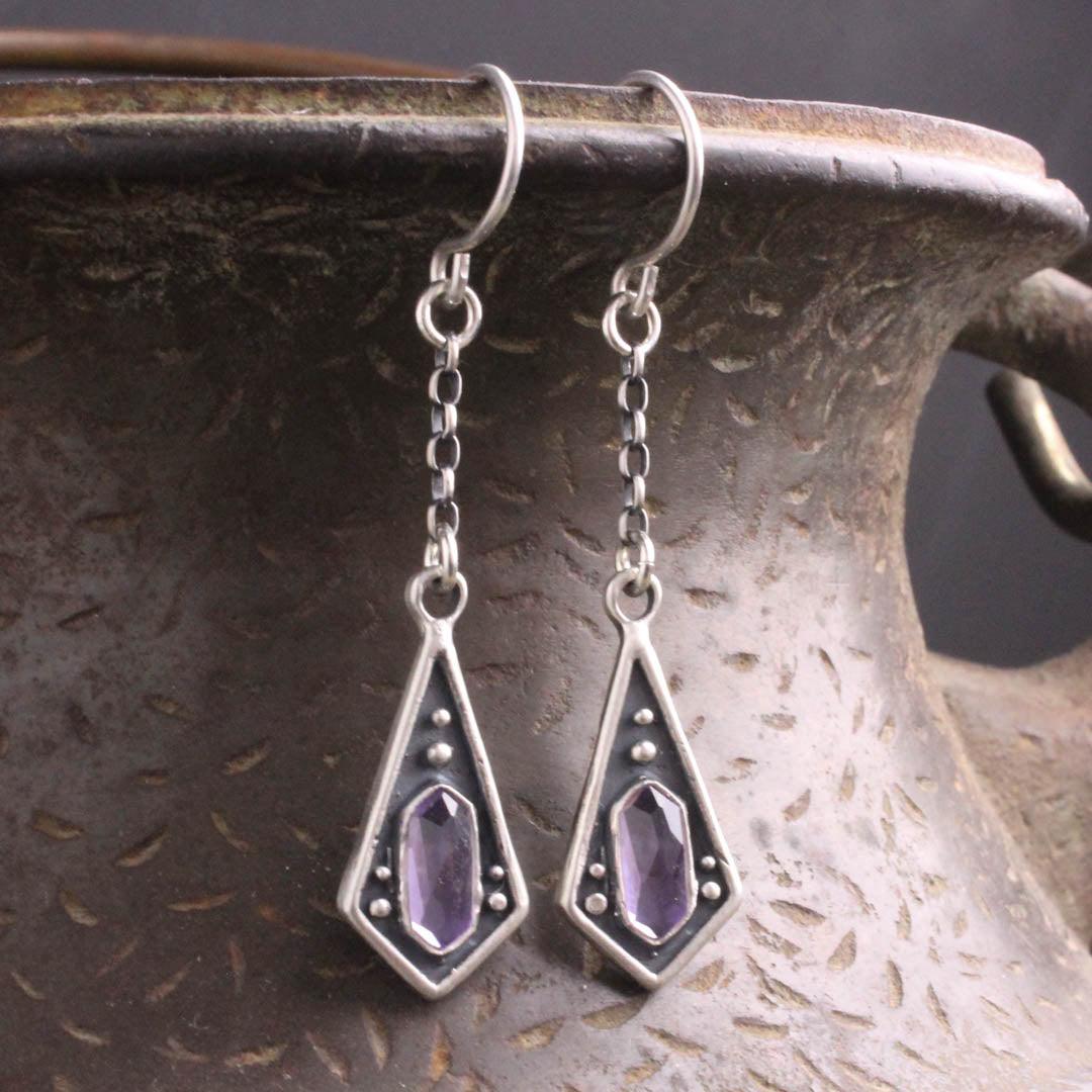 Maiden Dangle Earrings // Amethyst - Acid Queen Jewelry