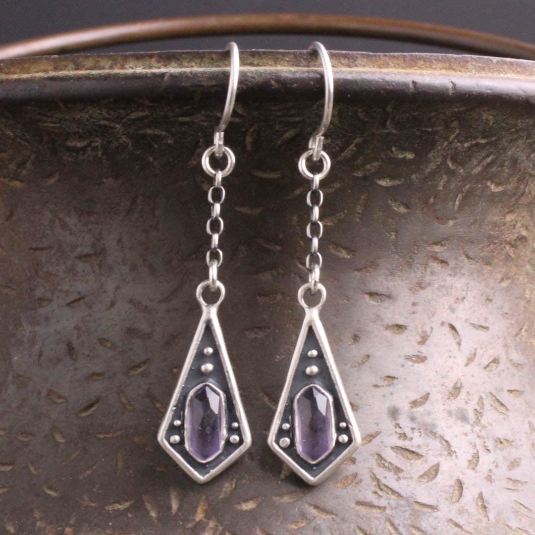 Maiden Dangle Earrings // Amethyst - Acid Queen Jewelry