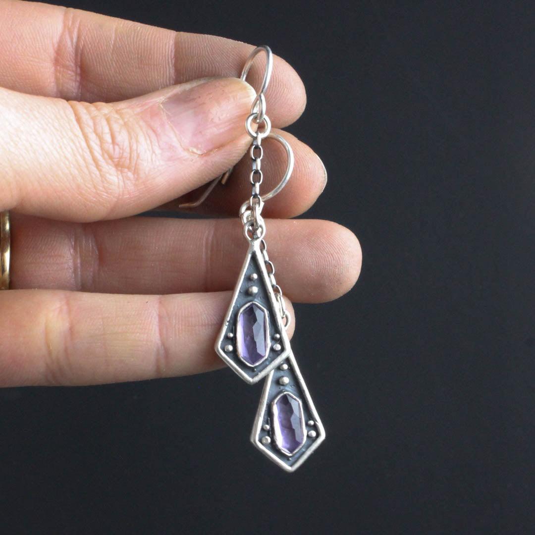 Maiden Dangle Earrings // Amethyst - Acid Queen Jewelry