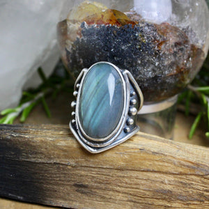 Warrior Ring // Labradorite - Size 10 - Acid Queen Jewelry